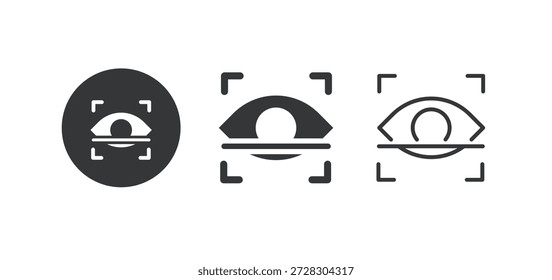 Icono de escaneo ocular. Icono de serie múltiple. Pixel perfecto aislado sobre fondo blanco. Ilustración vectorial
