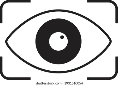 eye scan icon on white background. retina scan sign. black security lock logo. flat style. retina check symbol.