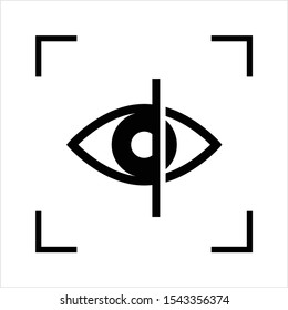 Eye Scan Icon, Retina Iris Scan Verification Vector Art Illustration