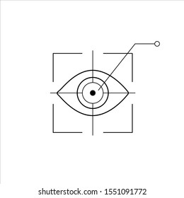 Eye scan icon, security check symbol. Modern, simple flat illustration for web site or mobile app. Face id, personal identification, identity, id logo. Vector illustration. Concept cybersecurity.