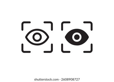 Eye scan icon set for vision and security Vector
