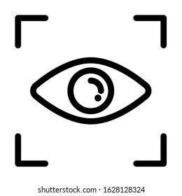 Eye scan icon. Simple design. Line vector. Isolate on white background.