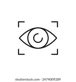 Eye Scan icon. Simple eye scan icon for social media, app, and web design. Vector illustration.