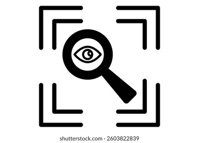 Eye Scan icon. Stroke outline style. Simple eye scan icon. Vector illustration.