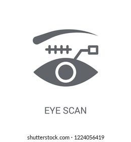 Eye scan icon. Trendy Eye scan logo concept on white background from Artificial Intelligence collection. Suitable for use on web apps, mobile apps and print media.