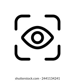 Eye Scan icon in trendy outline style isolated on white background. Eye Scan silhouette symbol for your website design, logo, app, UI. Vector illustration, EPS10.