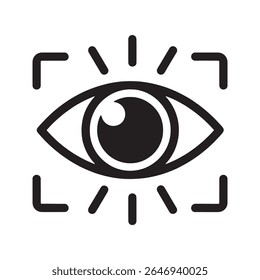 Glifo Do Vetor Do Ícone Da Digitalização Dos Olhos Para A Verificação Da Identidade Do Sistema De Reconhecimento Da Retina Biométrica Ou Da Íris E Design Gráfico Do Símbolo Da Tecnologia De Acesso De Segurança