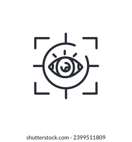 Icono de exploración ocular. vector.Curso editable.Signo de estilo lineal para uso de diseño web,logotipo.Ilustración de símbolo.