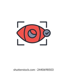 Eye scan icon. vector.Editable stroke.linear style sign for use web design,logo.Symbol illustration.