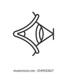 Eye scan ID, icon in line design. Eye, scan, ID, biometric, security, recognition, authentication on white background vector. Eye scan ID editable stroke icon