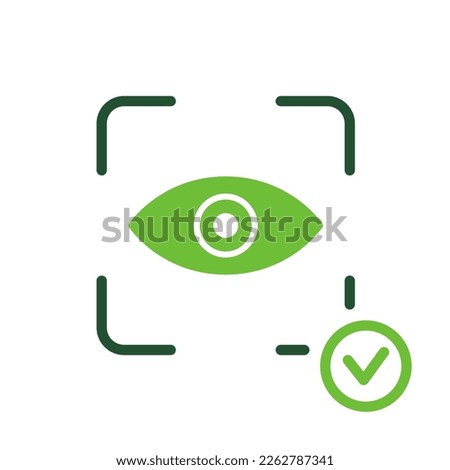 Eye Scan ID Line Icon. Vision Scanning Technology for Security Access Pictogram. Iris Recognition for Biometric Identification Sign. Retina Scanner. Editable Stroke. Isolated Vector Illustration.