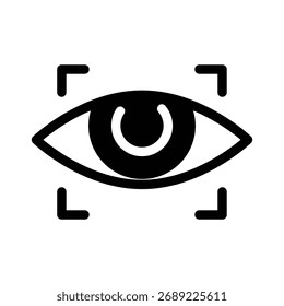 Eye scan ID recognition solid icon vector design good for web or mobile app