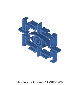 Eye scan isometric left top view 3D icon