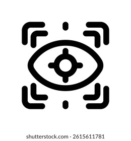 eye scan line icon. Clean and minimalist vector icon for websites, mobile apps, presentations, and logos. Fully scalable and customizable for any project.