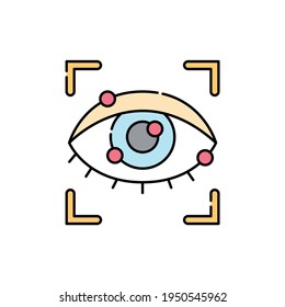 Eye scan сolor line icon. ID and verifying person. Pictogram for web page, mobile app, promo. UI UX GUI design element. Editable stroke.