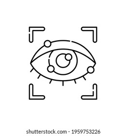 Eye scan сolor line icon. ID and verifying person. Pictogram for web page, mobile app, promo. UI UX GUI design element. Editable stroke.
