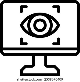 eye scan line icon illustration vector