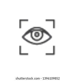 Eye scan line icon. linear style sign for mobile concept and web design. Focus visualization outline vector icon. Symbol, logo illustration. Pixel perfect vector graphics