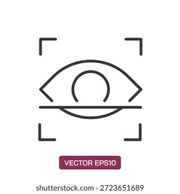 Icono de línea de escaneo ocular. Pixel perfecto aislado sobre fondo blanco. Ilustración vectorial