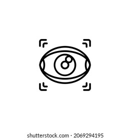 Eye Scan Line Icon, Vector Template