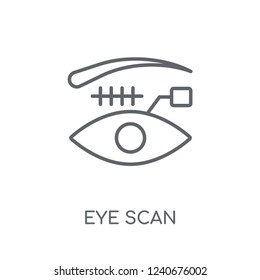 Eye scan linear icon. Modern outline Eye scan logo concept on white background from Artificial Intellegence and Future Technology collection. Suitable for use on web apps, mobile apps and print media.