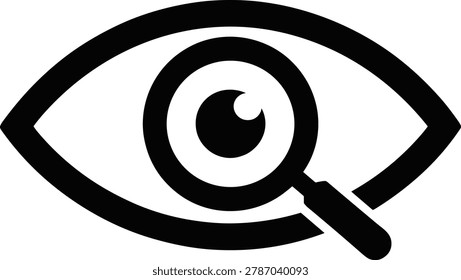 Eye scan magnifying glass focus observation analysis look investigation vision search zoom research examination detection security,