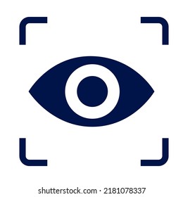 Eye Scan Method For Access. Biometric Data Identification. Privacy Level On Smartphone, Computer. IRIS And Face Recognition Technology. Security Of Personal Data. Retina Sign On Identification Vector.