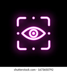 Eye scan neon icon. Simple thin line, outline vector of mix icons for ui and ux, website or mobile application