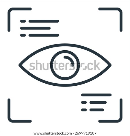Eye Scan Outline Icon Vector Illustration