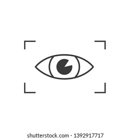 Eye scan outline vector icon.