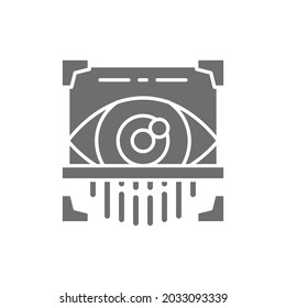 Eye Scan, Retina Scanner, Id Identity Grey Icon.