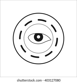 Eye scan sign simple icon on  background