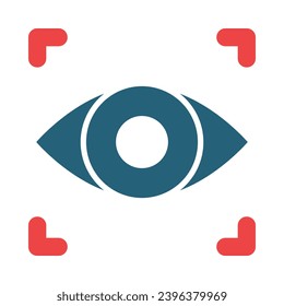 Eye Scan Vector Glyph Two Color Icons For Personal And Commercial Use.
