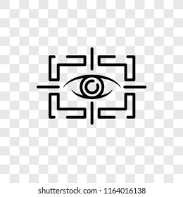 Eye scan vector icon isolated on transparent background, Eye scan logo concept
