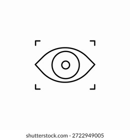 Vector de signo de ícono biométrico de escáner ocular