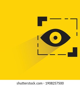 eye scanner drop shadow on yellow background