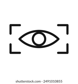Eye scanner icon Black line art vector logo