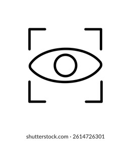 Eye scanner icon black and white vector sign