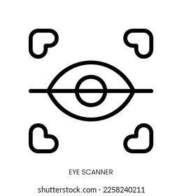 icono del escáner visual. Diseño De Estilo De Arte De Línea Aislado En Fondo Blanco
