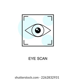 Eye scanner medical icon. Outline eye scanner symbol isolated on white background. minimal linear style design. Line sign for use on web and mobile apps, logo, print. vector illustration