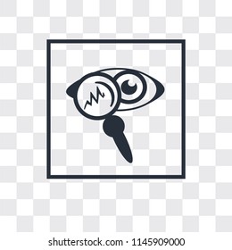 Eye scanner medical vector icon isolated on transparent background, Eye scanner medical logo concept
