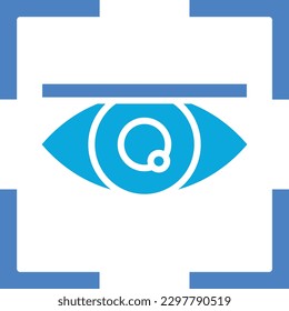 Icono vectorial del escáner ocular. Se puede usar para imprimir, móviles y aplicaciones web.