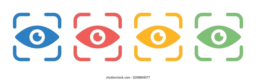 Icono vectorial del escáner ocular. Icono de exploración Retina.