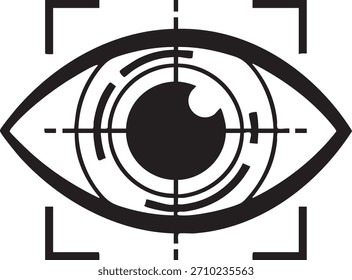 Eye Scanning Biometric Silhouettes isolated on white background