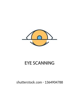 eye scanning concept 2 colored line icon. Simple yellow and blue element illustration. eye scanning concept outline symbol design