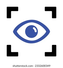 Eye Scanning Icon, Vector Graphics