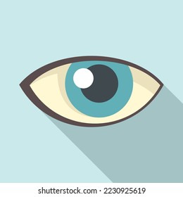 Eye science icon flat vector. Eyeball view. See watch