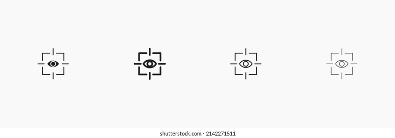 Eye in scope vector icon. Eye in aim vector illustration