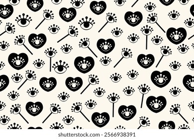 eye seamless pattern in flat vector for background,cover,wallpaper,etc