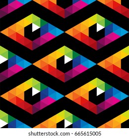 Eye seamless pattern vision daylight glimmer template keeker light peeper company vector illustration